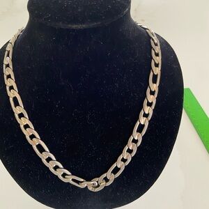 Silver Italian 14k Cuban Chain 20 Inch nice condition